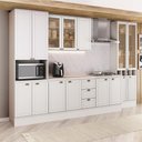 Ver imagem 1 de Cozinha Completa Milla Space 15 Portas 3 Gavetas MDF 340cm Branco