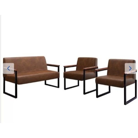 Conjunto Sofa 1 e 2 Lug Niteroi Courino Marron Preto Fosco