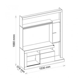 Estante para TV até 42 Polegadas 2 Portas Siberian Caemmun Flex Color - 4
