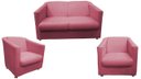 Ver imagem 1 de Kit Namoradeira + 2 Poltronas Decorativa Biane Suede Rosa Pés Cromado Ms Decor