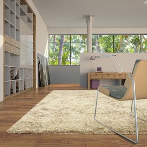 Tapete De Sala Felpudo São Carlos Galant Pérola 1,00 X 1,50:Liso/Perola