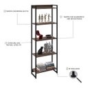 Ver imagem 6 de Estante 05 Prateleiras Estilo Industrial 187x60cm Dynamica Nogal