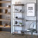 Ver imagem 2 de Estante 05 Prateleiras Estilo Industrial 187x60cm Dynamica Nogal