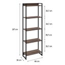 Ver imagem 7 de Estante 05 Prateleiras Estilo Industrial 187x60cm Dynamica Nogal