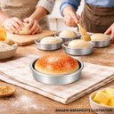 Ver imagem 5 de Kit 50 Formas Pão de Hambúrguer Fundo Fixo Forte 11,5x2,5 em Alumínio