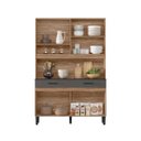 Ver imagem 3 de Kit Cozinha Bari 8 Portas Nicioli - Carvalho Rústico/chumbo