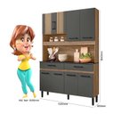 Ver imagem 2 de Kit Cozinha Bari 8 Portas Nicioli - Carvalho Rústico/chumbo