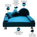 Ver imagem 3 de Puff Pet Cama Estofada com Almofada para Cachorro Amora E01 Suede Verde - Inoviza