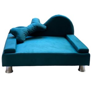 Puff Pet Cama Estofada com Almofada para Cachorro Amora E01 Suede Verde - Inoviza