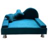 Puff Pet Cama Estofada com Almofada para Cachorro Amora E01 Suede Verde - Inoviza - 1