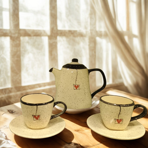 Elegância Artesanal para Seus Momentos de Café: Conjunto Cerâmico Exclusivo