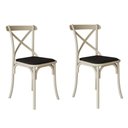 Ver imagem 1 de Kit 2 Cadeiras Katrina Assento Corano Preto Aço Off White Bege