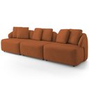 Ver imagem 4 de Sofá 3 Lugares para Sala de Estar Living 228cm Arlo F04 Veludo Telha Tc-12022 - Lyam Decor
