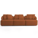 Ver imagem 2 de Sofá 3 Lugares para Sala de Estar Living 228cm Arlo F04 Veludo Telha Tc-12022 - Lyam Decor