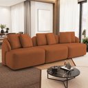 Ver imagem 1 de Sofá 3 Lugares para Sala de Estar Living 228cm Arlo F04 Veludo Telha Tc-12022 - Lyam Decor