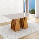 Ver imagem 1 de Mesa para Sala de Jantar 6 Lugares Orquestra Marrom/Marromle/Off White