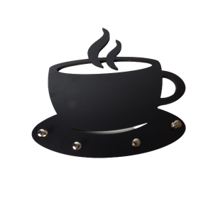 Porta chaves Xícara em MDF Preto