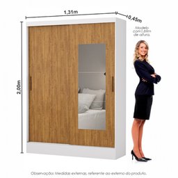 Guarda-roupa Belem 2 Portas de Correr 2 Gavetas com Espelho - 3
