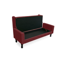 Ver imagem 2 de Recamier Calçadeira Fênix Baú Estofado Quarto Solteiro 100cm Suede Vermelho Bordo - LM DECOR