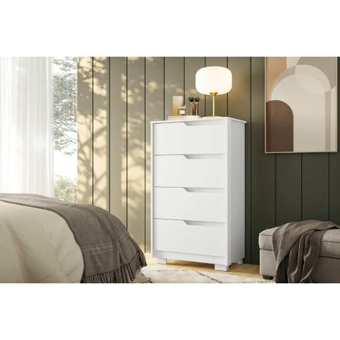 Cômoda Grande Sole 4 Gavetas - Branco Freijó Vistas Flex - Albatroz