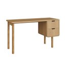 Ver imagem 5 de Mesa Escrivaninha Orgânica Curva 2 Gavetas 136cm Pés Madeira Maciça 100% MDF BP Aura Marrom/Hanover