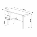 Ver imagem 3 de Mesa Escrivaninha Orgânica Curva 2 Gavetas 136cm Pés Madeira Maciça 100% MDF BP Aura Marrom/Hanover