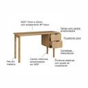 Ver imagem 7 de Mesa Escrivaninha Orgânica Curva 2 Gavetas 136cm Pés Madeira Maciça 100% MDF BP Aura Marrom/Hanover