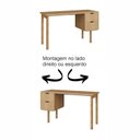 Ver imagem 6 de Mesa Escrivaninha Orgânica Curva 2 Gavetas 136cm Pés Madeira Maciça 100% MDF BP Aura Marrom/Hanover