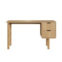 Ver mais imagens de Mesa Escrivaninha Orgânica Curva 2 Gavetas 136cm Pés Madeira Maciça 100% MDF BP Aura Marrom/Hanover