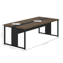 Ver imagem 3 de Mesa Reuniao Escritório 240cm Passa Fio 6 Pessoas Freijó