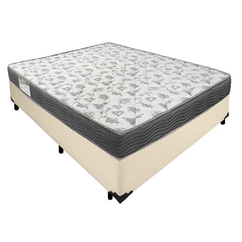Cama Box Casal Sintético + Colchão de Espuma D33 - Sereneprime - 138cm Bege