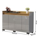 Ver imagem 4 de Aparador Buffet Sala Lord 4 Portas Onix/Mel