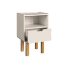 Ver imagem 2 de Mesa de Cabeceira Aura 1 Gaveta MDP Contemporâneo Off White 40cm