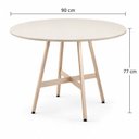 Ver imagem 3 de Mesa de Jantar Redonda Clarice 90 cm Aço Champagne Tampo Off White