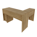 Ver imagem 3 de Escrivaninha Mesa Escritório em L com ME4129 2 Gavetas 135,8cm Amendoa Marrom