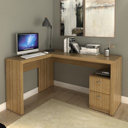 Mesa para Escritório 113x138,5cm em L com 2 Gavetas ME4129 - 2