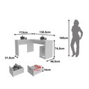 Ver imagem 6 de Escrivaninha Mesa Escritório em L com ME4129 2 Gavetas 135,8cm Branca