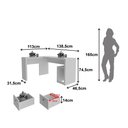 Ver imagem 6 de Escrivaninha Mesa Escritório em L com ME4129 2 Gavetas 135,8cm Branca