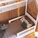 Ver mais imagens de Cama Infantil Montessoriana Branca e Rosa Completa