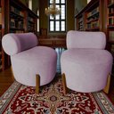 Ver imagem 7 de Kit 2 Poltronas Decorativa Mônaco Veludo Rosê