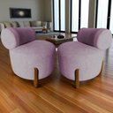 Ver mais imagens de Kit 2 Poltronas Decorativa Mônaco Veludo Rosê