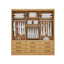 Ver imagem 4 de Guarda Roupa Casal com Espelho 3 Portas 9 Gavetas Meridian D'Doro Cinamomo