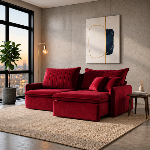 Sofá Madri Caixa Zero 200m - Vermelho