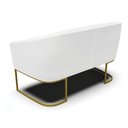 Ver imagem 4 de Sofá Namoradeira e 2 Poltronas Base Industrial Dourado Stella Corino D03 - D'Rossi Cor Branco