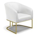 Ver mais imagens de Sofá Namoradeira e 2 Poltronas Base Industrial Dourado Stella Corino D03 - D'Rossi Cor Branco