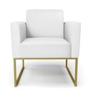 Ver imagem 3 de Kit 2 Poltronas Base Industrial Dourado Marisa Corino Branco D03 - D'Rossi