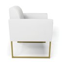 Ver imagem 4 de Kit 2 Poltronas Base Industrial Dourado Marisa Corino Branco D03 - D'Rossi