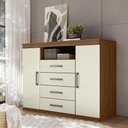 Ver imagem 7 de Guarda Roupa Casal 8 Portas 4 Gavetas Master New com Pés e Cômoda Havana Master Jatobá Areia -