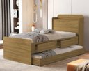 Ver imagem 1 de Cama Solteiro Tamires 2 Gavetas Bau com Cama Auxiliar Design Moderno Nature