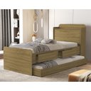 Ver imagem 1 de Cama Solteiro Tamires 2 Gavetas Bau com Cama Auxiliar Design Moderno Nature